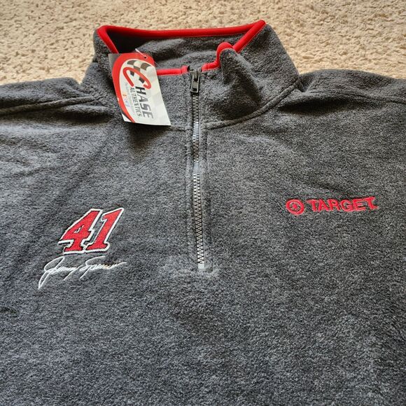 Nascar Jimmy Spencer #41 1/4 Zip Pullover Mens L Gray Fleece Chase Authentics - Picture 3 of 12